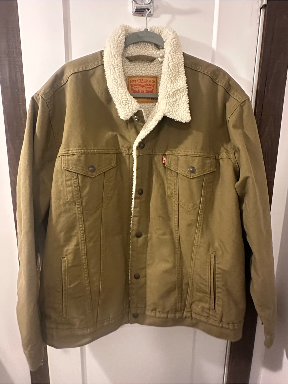Levi's Olive-Tan Sherpa-Lined Shirt Jacket
